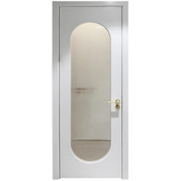 Porte intérieure moderne en verre arqué français en polymère blanc, isolation phonique, pour cuisine, hôtel, salon