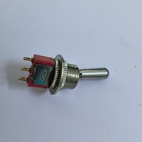 Mini-interrupteur à bascule 3 positions (ON-OFF-ON), broches droites, boîtier rouge pour micro de guitare et modification de circuit d'instrument