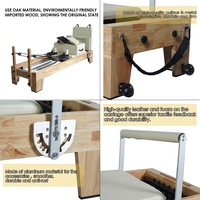 Machine de Pilates Reformer en Bois Massif Professionnelle pour la Renforcement Musculaire, Idéale pour la Maison, la Salle de Sport et l'Entraînement de Flexibilité