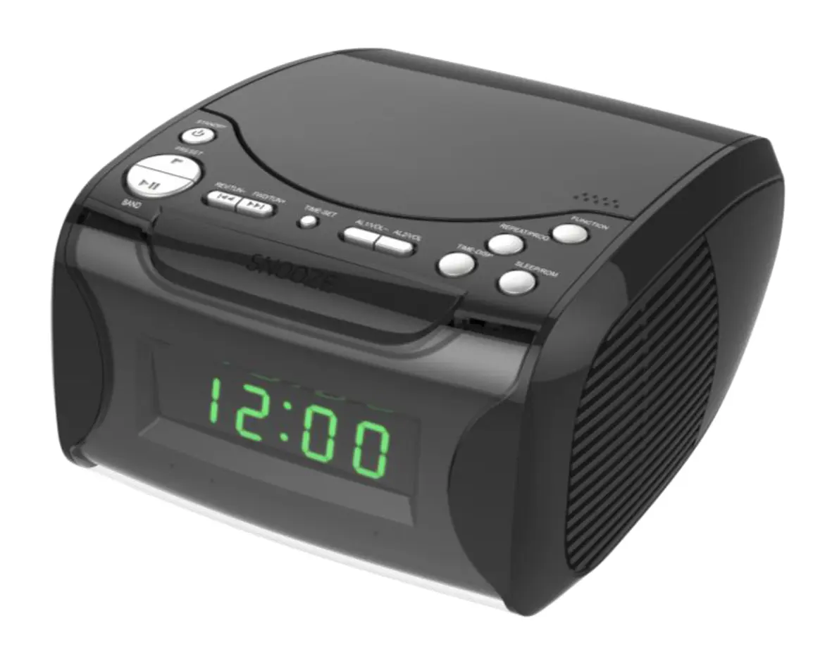 Despertar para Rádio ou Alarme de Campainha Função Soneca Reprodução USB PLL AM/ FM Rádio Despertador com CD