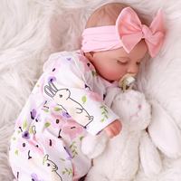 Poupées Reborn de 18 pouces, bébé réaliste endormi, corps en tissu, tête en vinyle, vente en gros d'usine, faible MOQ
