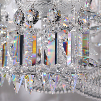 Lustre en cristal sur mesure pour hall d'hôtel, lustre en fer rétro avec commande par interrupteur pour éclairage de restaurant et villa