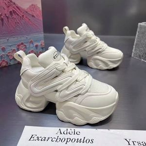 2026 New Summer European Style Dad Shoes, Color-<b>block</b> Design, Breathable Mesh Upper, Trendy Thick Sole Platform Footwear - Product Image 3