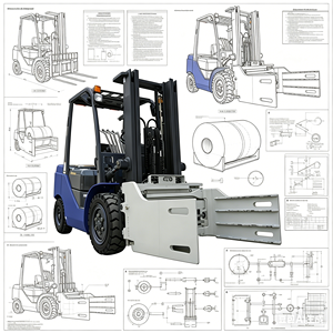 YCMG 3 Ton 4 avec rotateur à 360° et pince pour rouleaux de papier FD30 FD35, moteur CE pour conteneurs, offre des performances puissantes pour l'industrie - Product Image 1