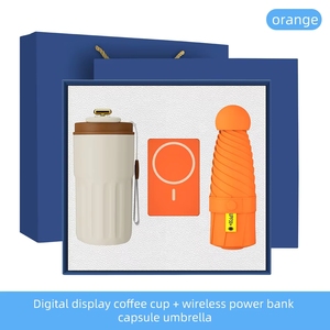 Taza de Café de Viaje de Acero Inoxidable con Pantalla de Temperatura Inteligente LED + Banco de Energía + Paraguas, Set de Regalo Empresarial - Product Image 3