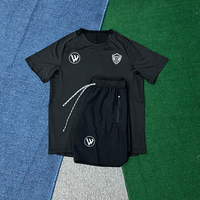 Uniformes de Fútbol Personalizados al por Mayor, Transpirables, de Secado Rápido, con Estampado por Transferencia de Calor, Manga Corta, 100% Poliéster, para Hombre
