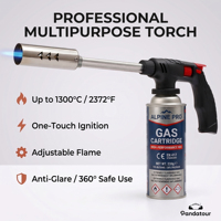 Torche à gaz butane longue portée Orangegaz pour camping en extérieur, barbecue, soudure, cuisson en cuisine, outil manuel
