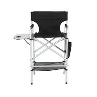 Chaise de jardin pliable en aluminium DomeRide avec table latérale et poches - Design moderne et portable pour une utilisation en extérieur