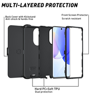 Étui de protection intégrale robuste pour téléphone portable Honor Nova9 50 Defender avec clip de ceinture