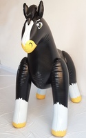 Modelo de Caballo Inflable Gigante de PVC Negro Personalizado para Publicidad, Modelo de Plástico Resistente para Montar a Caballo