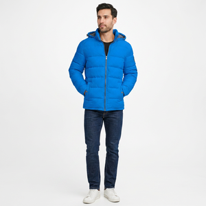 Chaqueta Acolchada de Invierno para Hombre, con Cuello Alto, Logotipo Frontal, Resistente al Agua, Rellena de Algodón, de Alta Calidad - Product Image 1