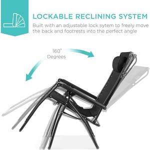 Silla de Playa Plegable y Portátil de Gravedad Cero para Bronceado, Reclinable y Ajustable para Dormir al Aire Libre - Product Image 5