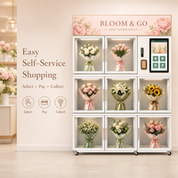 Distributeur Automatique Intelligent Réfrigéré en Acier Inoxydable pour Fleurs – Casier à Bouquets 8 Portes avec Gestion Cloud – Kiosque de Vente au Détail Automatique