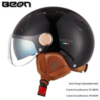 Casco Retro BEON Unisex con Doble Visera, Certificado 3C para Motocicleta y Bicicleta Eléctrica, Estilo Vintage Harley para Todas las Estaciones, Conducción Segura