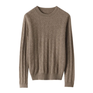 Len đích thực dày đan hàng đầu màu rắn giản dị Crew-neck Áo len dệt kim áo thun áo len cho phụ nữ - Product Image 3