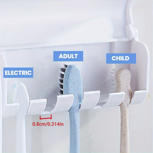 Wall-Mounted & <b>Toothpaste</b> Holder Set With Automatic <b>Dispenser</b> and Cup - Product Image 2