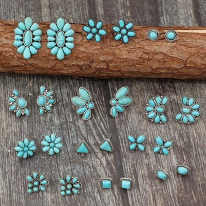 Boucles d'oreilles en perles de turquoise style Western Navajo pour cadeaux de cowgirl - Product Image 2