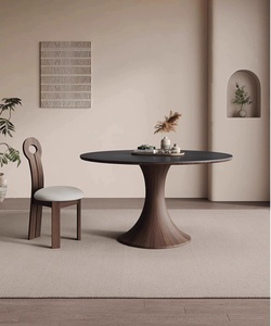 Vintage-Style Solid Oak <strong>Wood</strong> Dining <strong>Table</strong> <strong>for</strong> Small Homes French Retro Design Sintered Stone <strong>Top</strong> 6-Seater Assembly Dining - Product Image 5