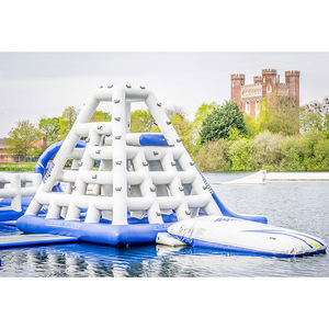 Parque acuático inflable comercial Jumper Bounce House con estante flotante Toboganes gigantes Piscina para jugar al aire libre en casa - Product Image 4