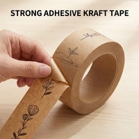 Ruban de papier kraft d'emballage fragile auto-adhésif renforcé gommé activé à l'eau marron noir avec logo imprimé personnalisé