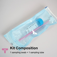 Kit de test HPV par auto-examen avec brosse cervicale gynécologique, écouvillon vaginal, solution saline stérile 30 ml, tube de prélèvement certifié CE, marque HCY