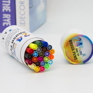 Ensemble de stylos pinceaux à double pointe 60 couleurs Pochette en PVC Pointe fine et douce Marqueur aquarelle Encre pigmentée à base d'eau - Product Image 5