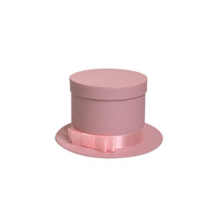 Boîte à fleurs ronde en forme de chapeau en forme de fleur de rose, boîte d'emballage en papier avec nœud papillon, décoration pour cadeau de promotion pour homme