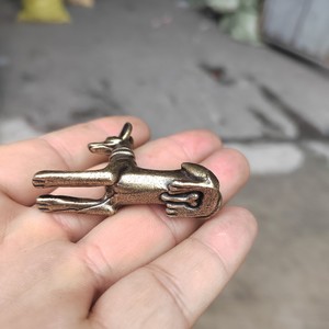 KI tengqiao - Figura decorativa retro de <span class=keywords><strong>perro</strong></span> reclinado con baño de cobre para la prosperidad, coleccionables chinos de los doce signos del zodiaco, juego de té - Product Image 4