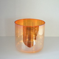 Bol chantant en cristal clair pour Chakra, 5 "-12", en Citrine, pour le son, la guérison et la méditation