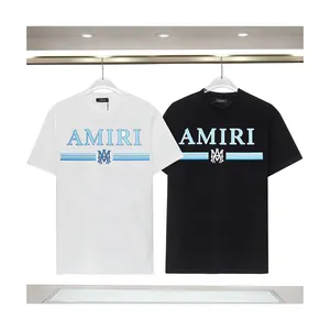 AMIRY T-shirt unisexe surdimensionné 100% coton, vente en gros de t-shirts Hip Hop imprimés personnalisés, poids lourds en vrac pour hommes, nouvel arrivage