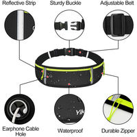 Ceinture de sport réfléchissante et élastique pour la course, la marche et la gym, sac banane étanche pour téléphone, pochette de ceinture pour la course