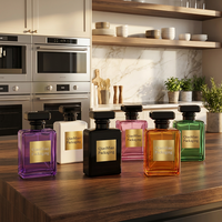 Flacons de parfum carrés de luxe en verre, 30ml, 50ml, 100ml, vides, noirs, avec bouchon à vis, pour emballage cosmétique et diffuseur - Vente en gros
