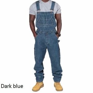 Factory Wholesale Spot Fashion Men's Camisole Denim Jumpsuit <strong>Jeans</strong> <strong>Work</strong> Pants - Product Image 2