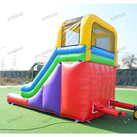 Toboggan gonflable géant commercial, toboggan aquatique gonflable coloré pour enfants, toboggan gonflable robuste pour location de fête en plein air