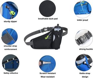Water Bottle Holder Adjustable <b>Belt</b> Sports <b>Travel</b> Running Bag for Men Women Outdoor Sports Waist Bag Lightweight Fanny Pack - Product Image 2