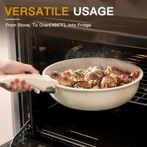 Juego de utensilios de cocina de 23 piezas de granito con mango desmontable, antiadherente, saludable, engrosado, de alta gama, con tapa de vidrio universal para estufa, ollas y <span class=keywords><strong>sartenes</strong></span>. - Product Image 6