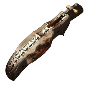 High Quality Damascus Steel Folding <b>Knife</b> Comfortable <b>Bone</b> <b>Handle</b> <b>Knives</b> with Strong Grip OEM Customizable - Product Image 4