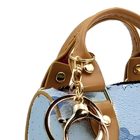 Mini porte-clés bleu en cuir PU avec fermeture éclair, breloque pour sac, cadeau promotionnel pour sacs