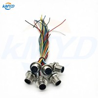 Connecteur mâle M12 à montage frontal avec verrouillage arrière G9/PG16, câble pré-câblé, indice de protection IP68, contacts en laiton plaqué or 30-250V pour