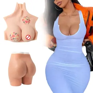 Un ensemble Butt and Hip Enhancer Silicone Butt et grande belle poitrine en silicone grande culotte rembourrée en silicone et faux sein 6 couleurs