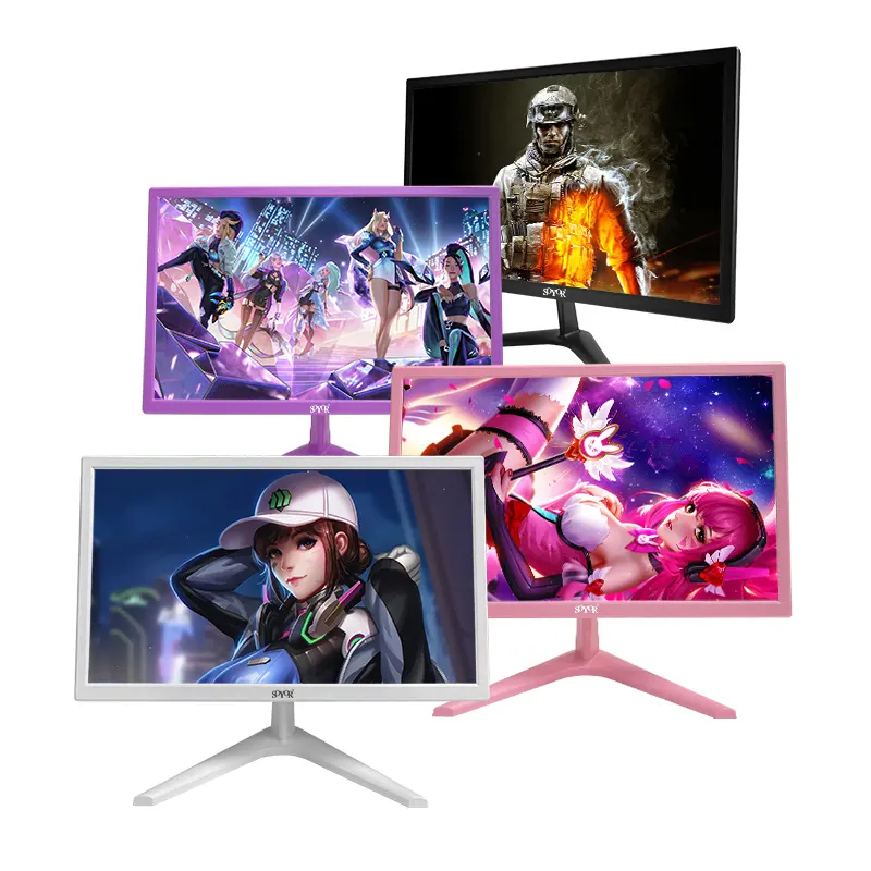 ODM Color lcd monitor 18.5/19/21.5inch wide screen white/black/pink/purple color lcd monitor