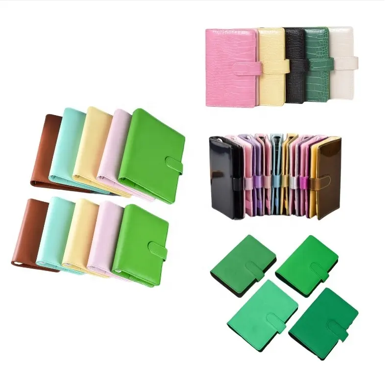 35 colors Top Seller personalized custom A5 A6 PU Business School Journal Leather budget planner with cash envelopes