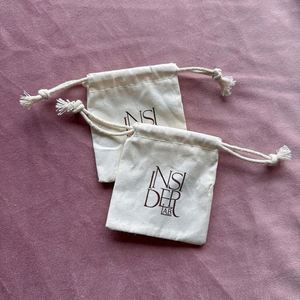 Hot Selling Recycled Cotton <b>Drawstring</b> <b>Pouch</b> Eco-friendly Storage Jewelry Bag With Logo Custom - Product Image 5