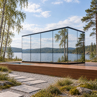 Maison Modulaire Préfabriquée en Acier Écologique avec Miroir, Maisons de Luxe Mobiles, Maisonnette Solaire Autonome, Cabane Airbnb