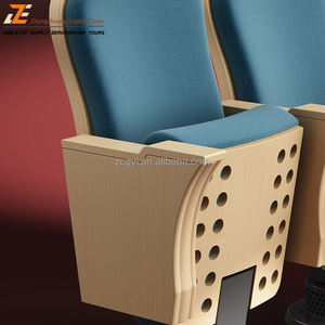 Современное кресло для лекционного зала с опциональной табличкой для номера и микрофоном, обивка из велюра, сиденье для аудитории - Product Image 4