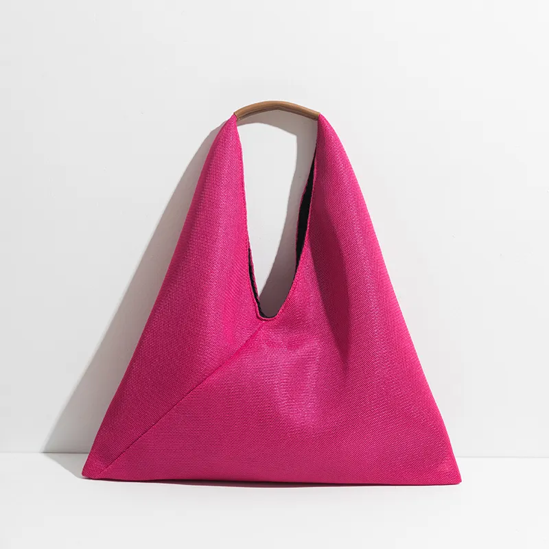 2022 Brand Women Tote Hobo Handbag Triangle Design Summer Mesh Net Beach Bag Lightweight Elegant Portable Shoulder Purse
