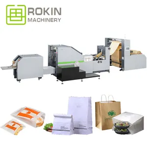 ROKIN-máquina para hacer bolsas de papel, totalmente automática, para alimentos y embalaje de ropa