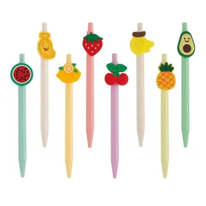 Khuyến mại dễ thương trái cây cao su nhựa bút bi với biểu tượng tùy chỉnh, vui vẻ bút cho các trường học, văn phòng