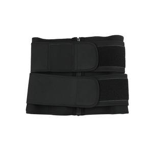 NANBIN Black Double Belts Latex Underbust Waist Cinchers 9 Steel Bones <strong>Corset</strong> Support Padded Buttocks <strong>Plus</strong> <strong>Size</strong> Breathable - Product Image 3