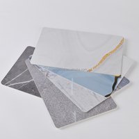 Panneau mural en PVC UV imitation marbre gris foncé veiné, revêtement mural décoratif intérieur, alternative au marbre, revêtement mural en plastique.